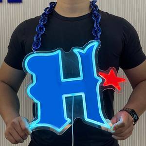 Gioco personalizzato tifo LED oversize luce al Neon alla moda accessori per appassionati <span class=keywords><strong>di</strong></span> sport catena per ventagli - Product Image 2