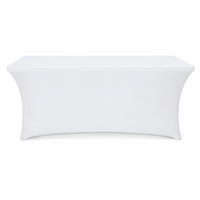 Housse de table extensible en spandex sur mesure 4ft 6ft 8ft, sans plis, ajustée pour salons professionnels, mariages et événements