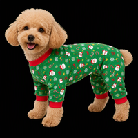Ensemble de vêtements pour animaux de compagnie de Noël vert, vêtements en polaire pour chien, tenue pour chiot, vêtements d'hiver pour les fêtes