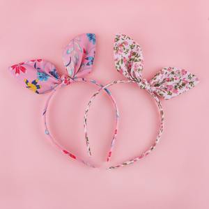 أزياء جديدة للأطفال الفتيات كارتون أرنب الأذن رباط رأس للفتيات طفل حامل طوق لطيف طباعة النسيج ربطات الشعر اكسسوارات الشعر هدية - Product Image 2