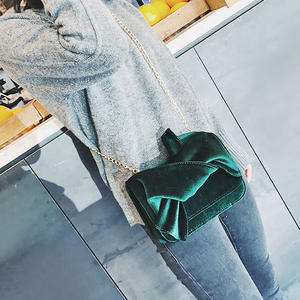 Cina all'ingrosso della fabbrica OEM logo donne velluto <span class=keywords><strong>verde</strong></span> crossbody <span class=keywords><strong>portafoglio</strong></span> - Product Image 3