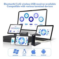 JR 1055W Set - Lector de Códigos de Barras Inalámbrico Portátil con Bluetooth, Escáner de Códigos QR 2D CMOS, Escáner de Códigos de Barras Portátil de Mano con Soporte