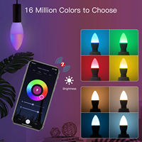 Tuya Zigbee LED Ampoule E14 Bougie Lampe Smart 5W RGBCCT 2200-6500K Dimmable Light Alexa Google Voice Control