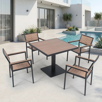 Ensemble Table et Chaises de Repas en Aluminium pour Terrasse, Mobilier de Jardin et Restaurant Extérieur, Meilleures Ventes