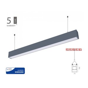 Lampada a Sospensione LED Lineare 60W, Illuminazione Doppia Su-Giù, Dimmerabile 1-10V, in Alluminio, Certificata ETL per Uso in Supermercati e Uffici SKU-379 - Product Image 2