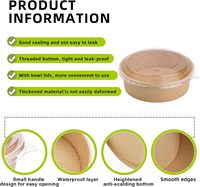 Contenants d'emballage alimentaire en papier kraft de qualité alimentaire, personnalisables avec logo, étanches, avec couvercles, assiettes, bols, pour snacks et bonbons, livraison directe