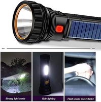 Linterna LED de Mano E-SHIDAI Solar/Recargable de 1000 Lúmenes, Impermeable, con Luz Estroboscópica de Emergencia, Garantía de 12 Años (2 Piezas)