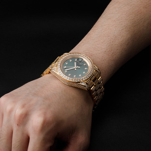 Reloj de Lujo <span class=keywords><strong>para</strong></span> <span class=keywords><strong>Hombre</strong></span>, Resistente al Agua, de Cuarzo, con Incrustaciones de Diamantes CZ, Movimiento Mecánico Japonés <span class=keywords><strong>Citizen</strong></span>, con Moissanita - Product Image 5