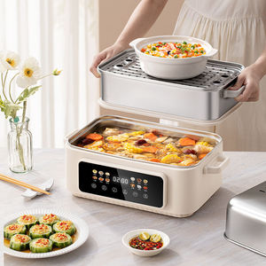 Casserole électrique à <span class=keywords><strong>grande</strong></span> <span class=keywords><strong>capacité</strong></span> 1500W en acier inoxydable avec fonction de sécurité, <span class=keywords><strong>cuiseur</strong></span> <span class=keywords><strong>vapeur</strong></span> électrique domestique - Product Image 6