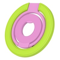 Support de téléphone pliable à 2 boucles avec anneau, adsorption magnétique puissante, poignée de téléphone en métal coloré et support de bureau