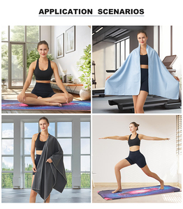 Serviette de yoga en microfibre à poils longs ECO Soft, super absorbante, séchage rapide, tissu antidérapant avec points en silicone pour la gym et le Pilates - Product Image 4