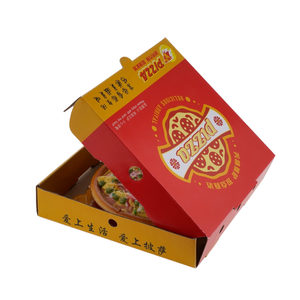 Caja de Pizza de Papel Kraft Personalizada de 7-20 Pulgadas, Impresión Digital Flexográfica, Caja de Embalaje para Comida para Llevar, Cartón Corrugado al por Mayor - Product Image 1