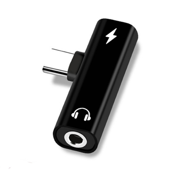Mini USB C Charger Splitter Converter 2 in 1 Type c 3.5mm Jack Headphone Earphone Audio Adapter for Samsung Huawei