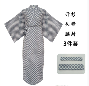 Kimono traditionnel <span class=keywords><strong>japonais</strong></span> <span class=keywords><strong>Yukata</strong></span> pour <span class=keywords><strong>homme</strong></span> avec costume de cosplay <span class=keywords><strong>japonais</strong></span> rayé à carreaux - Product Image 2