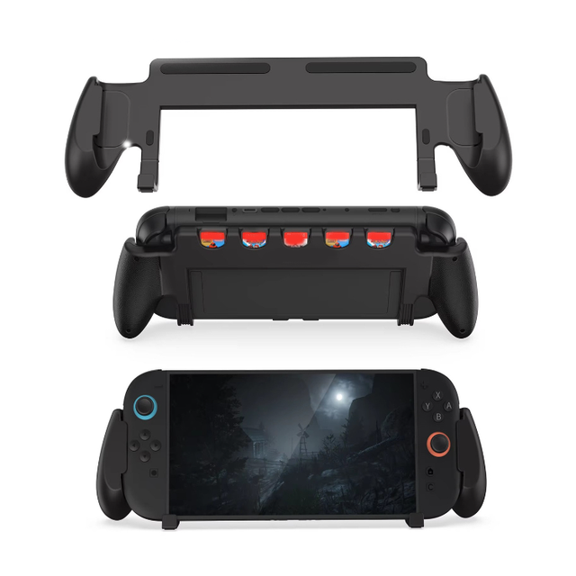 Console Handheld Grip for Nintendo Switch 2 ABS Handle Bracket with Game Card Storage Slots for Switch 2 Controller Grip