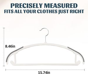 Perchas Delgadas y Duraderas de Plástico PET Ultrafinas Antideslizantes con Almohadilla de Goma para Ahorrar Espacio en Armarios y Baños, Diseño Moderno - Product Image 2