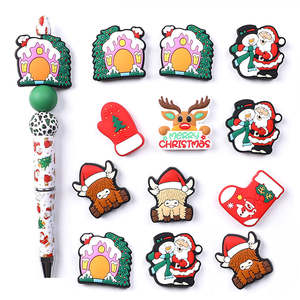Nieuwe Stijl Schattig Kerstthema Siliconen Pen Focale Kralen Toppers Bedels - Product Image 5