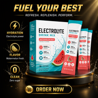 Watermelon Salt Electrolyte Drink Mix Powder Stick Packs Low Sodium Sport Hydration Supplement
