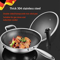 Wok de cuisson en acier inoxydable de haute qualité poêle à frire en nid d'abeille ustensiles de cuisine poêle wok à induction antiadhésive