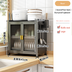 Armario de Cocina de Gran Capacidad a Precio de Mayoreo, Estante de Almacenamiento de Platos y Tazones de Varias Capas, Armario Antipolvo con Puertas - Product Image 5