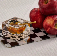 RAY YI Boîte à pot de miel unique de luxe en acrylique Judaica carré personnalisé