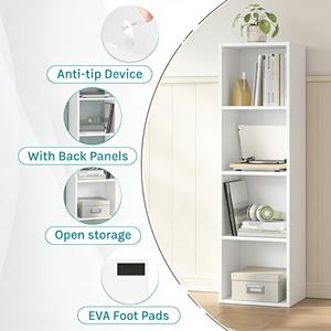 사용자 정의 나무 저장 장치 4 큐브 책장 거실 선반 선반 진열대 - Product Image 3