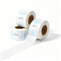 Étiquettes autocollantes transparentes en PET pour lavage des mains moussant Haoxuan OEM, imprimées à l'encre blanche avec vernis sélectif UV pour emballage de bouteilles