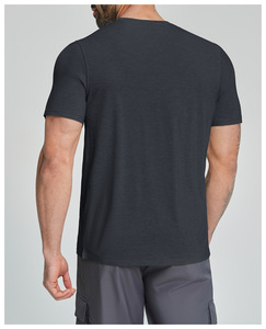 Camisetas YIYI Transpirables, que Absorben la Humedad y son Amigables con la Piel para Hombre, Cuello Redondo, Corte Holgado, Mezcla de Lana Merino y Lyocell, <span class=keywords><strong>Manga</strong></span> <span class=keywords><strong>Corta</strong></span> - Product Image 4