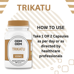 Complément alimentaire à base d'extraits de plantes Trikatu en capsules personnalisées de 60 unités, formule naturelle pour adultes, marque privée ODM OEM - Product Image 2