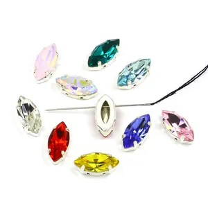 Horse Eye Rhinestone Point Back K9 Crystal Fancy Stone With Claw Wholesale Loose Gemstone Beads For Jewelry Garment Accessories