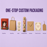 Boîte cadeau de Noël en carton avec fenêtre transparente, logo personnalisé imprimé, conteneur brillant pour bonbons et cadeaux