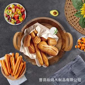 จานไม้ทรงกลมสำหรับเก็บถั่วและผลไม้ ใช้ในครัวเรือน - Product Image 2