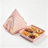 Individuell Bedruckte Pyramidenförmige Geschenkbox mit Griff, Recycelbare Papier-Verpackungsbox für Kekse, Gebäck und Macarons, Ideal für Bäckereien und Süßigkeiten-Geschenke