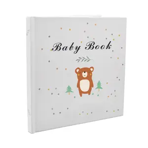 Children Hardcover Card Board Free Sample Jame Books Printing Customized Cover Logo Baby Growth Record Baby Book
