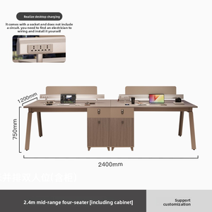 Bàn nhân viên đơn giản và hiện đại, bao gồm bàn làm việc của nhân viên, máy trạm phân vùng văn phòng và bàn máy tính - Product Image 4