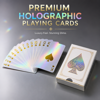 Fabricant de cartes à jouer holographiques laser avec logo personnalisé, jeu de cartes de poker en feuille d'or de qualité supérieure, cadeaux promotionnels de luxe pour la famille, papier