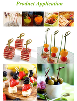 Cocktail Picks Bambou Hawaii Fruits Cure-dents Boissons Alimentaire Brochette Bâtons pour Tropical Été Fête D'anniversaire Faveur