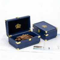 Boîte en bois de luxe personnalisée en cuir PU, grande boîte cadeau en bois, emballage pour cosmétiques, soins de la peau, parfum Oud arabe en cuir