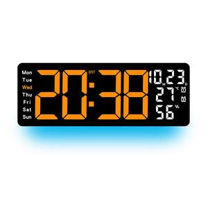 Huayang 6669 <span class=keywords><strong>Orologio</strong></span> da <span class=keywords><strong>Parete</strong></span> LED Grande 17,3 Pollici con Monitoraggio Temperatura e Umidità, Luce Ambientale e Funzioni Multiple - Product Image 6