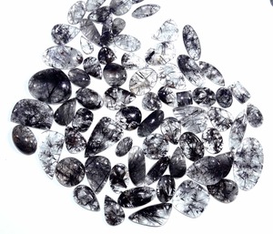 Cuentas sueltas de cuarzo rutilado negro de calidad de exportación, piedras preciosas naturales de cristal para pulseras, collares y pendientes, disponibles para la venta. - Product Image 2