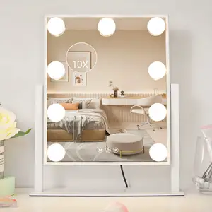 Estoque nos EUA! Touch Screen Maquiagem Luzes Pequena Mesa Iluminado Stand Up Frameless Led Vanity Hollywood Mirror