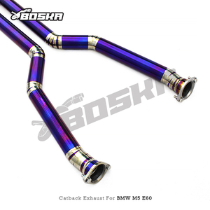 ท่อไอเสียแบบ Catback แบบกำหนดเองพร้อมปลายท่อ MP สำหรับ BMW M5 E60 5.0L ปี 2003-2010 ท่อไอเสียไทเทเนียม Boska Racing พร้อมวาล์วควบคุมเสียง - Product Image 2