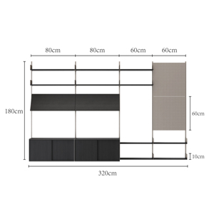 Étagère murale avec rail en acier inoxydable, support de rangement à niveaux, librement combinable pour le rangement mural - Product Image 5