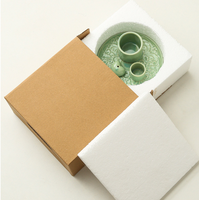 Support de bougie en céramique pour aromathérapie, style bougie au beurre simple, décoration d'ambiance nordique, cadeau en bois sacré de sauge