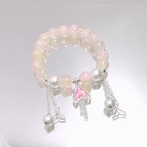 Pulsera de cuentas de cristal craquelado con diseño de cola de pez Fantasy Popcorn, joyería de cuentas para mujer, pulseras de cristal, brazaletes para niñas - Product Image 4