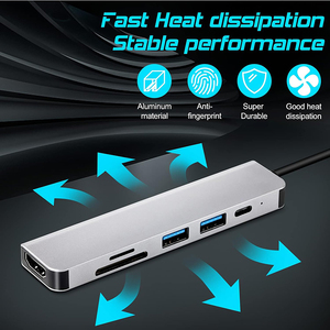 6-in-1 loại C <span class=keywords><strong>HUB</strong></span> USB <span class=keywords><strong>Hub</strong></span> cho kết nối đa thiết bị thuận tiện - Product Image 6