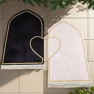 2 adet flanel yastıklı bellek köpük kalın katlanabilir kalp şekli aşk hediye seti islam müslüman çift seccade - Product Image 5