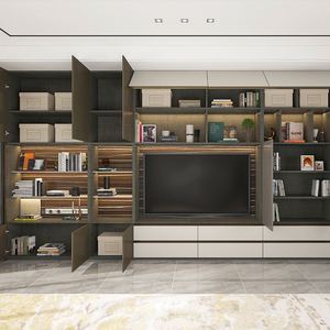 Meuble TV en bois LED multifonctionnel innovant, mobilier de maison, salon contemporain, étagères réglables, gestion des câbles - Product Image 2