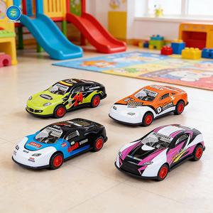 Coche de Carreras de Metal de Aleación, Sin Batería, de Retroceso, Paquete de 4, Certificado EN71, Juguete para Niños, Regalo - Product Image 1