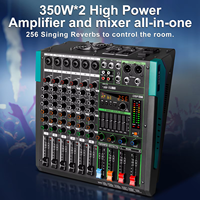 Console de mixage audio professionnelle OEM GT6 avec amplificateur intégré 350W*2 pour karaoké en direct